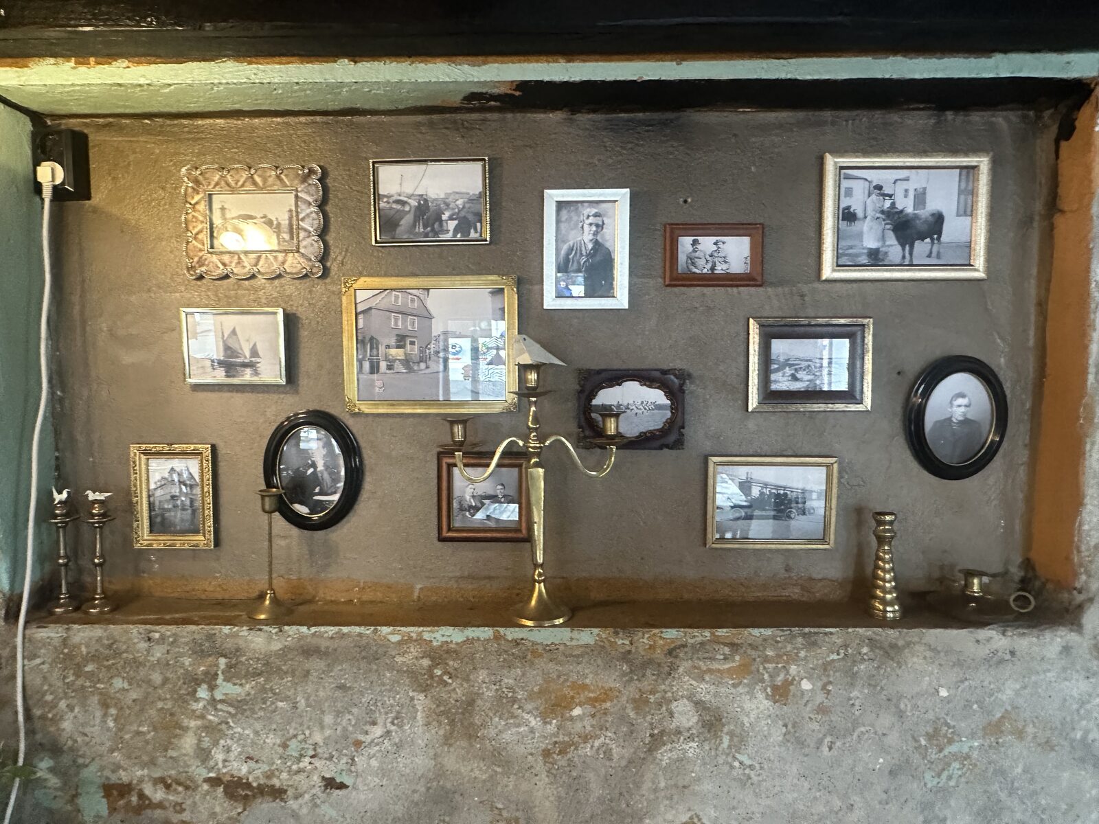 Framed photographs on the taproom wall