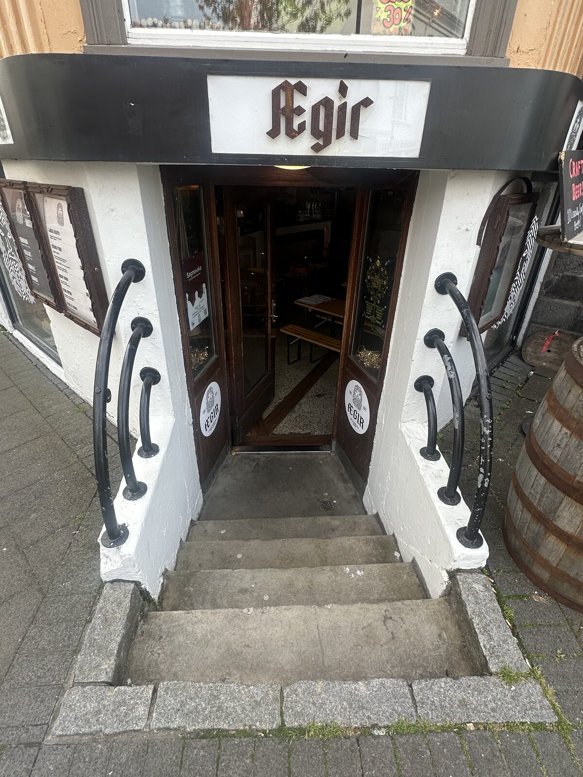 The steps down to the ÆGIR 101 entrance